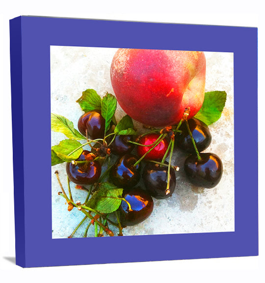 Cherries & Nectarine Wrapped Canvas Print