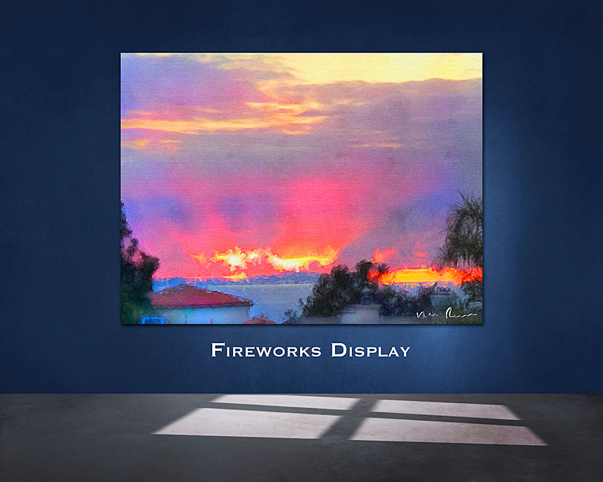 Fireworks Display Wall Print 60x40