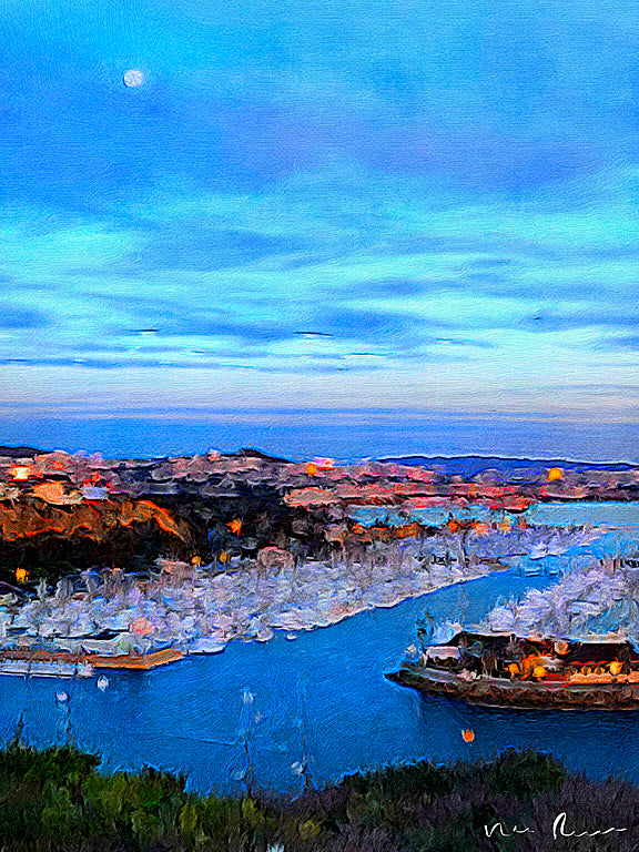 Harbor Moon Wall Print 40x60