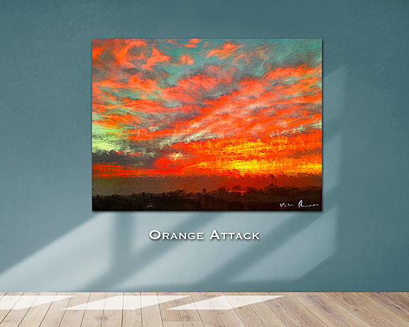 Orange Attack Wall Print 60x40