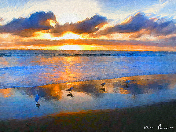 Seagull Foursome Wrapped Canvas Print