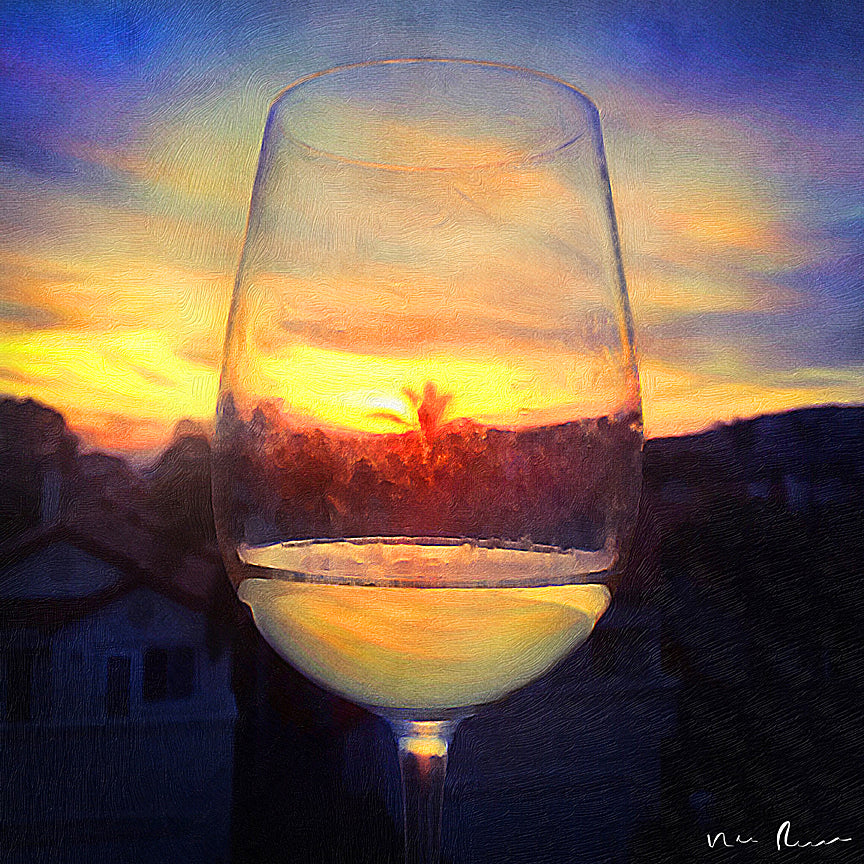 Wine Salute Wrapped Canvas Print 16x16