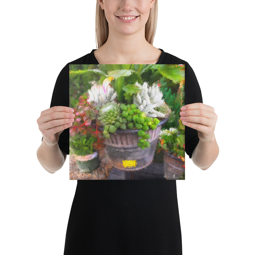 Potted Plants Wrapped Canvas Print