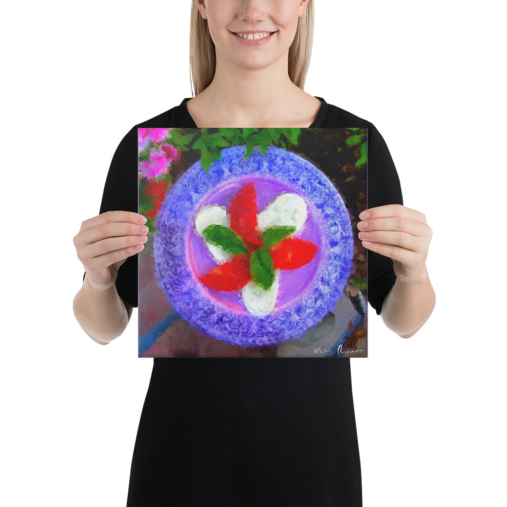 Mozzarella Tomato Salad Wrapped Canvas Print