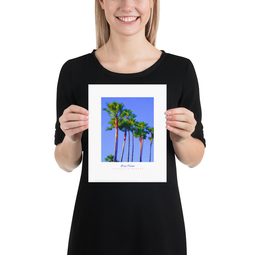 Blue Palms Luster Print