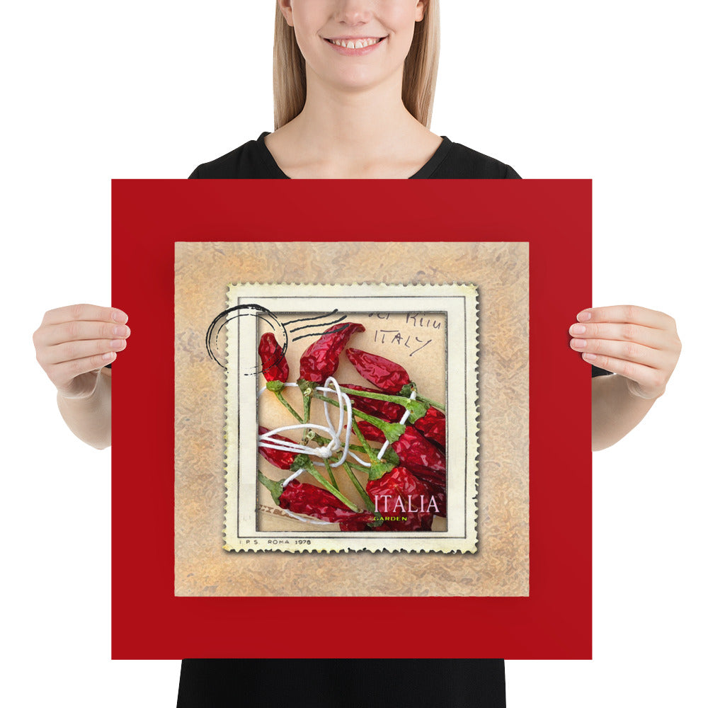 Italian Hot Chili Stamp Archival Luster Print