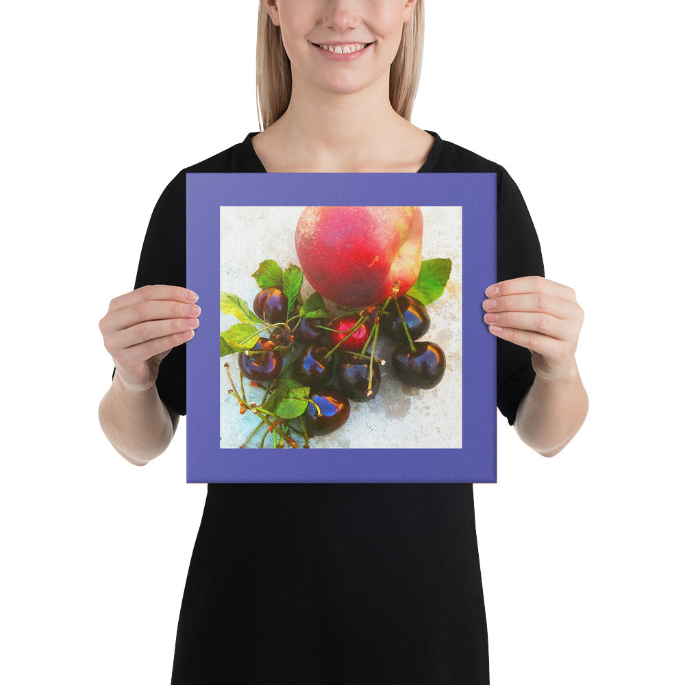 Cherries & Nectarine Wrapped Canvas Print