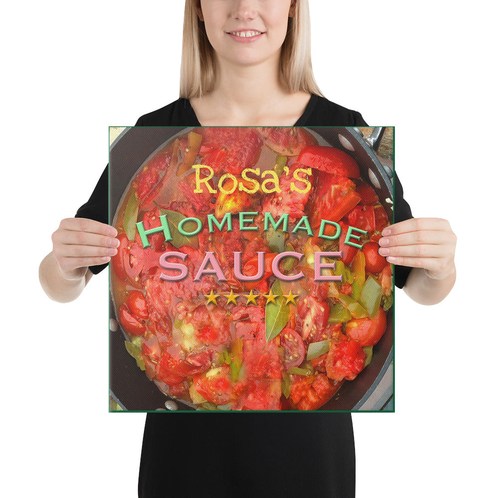 Custom Name Homemade Sauce Wrapped Canvas Print