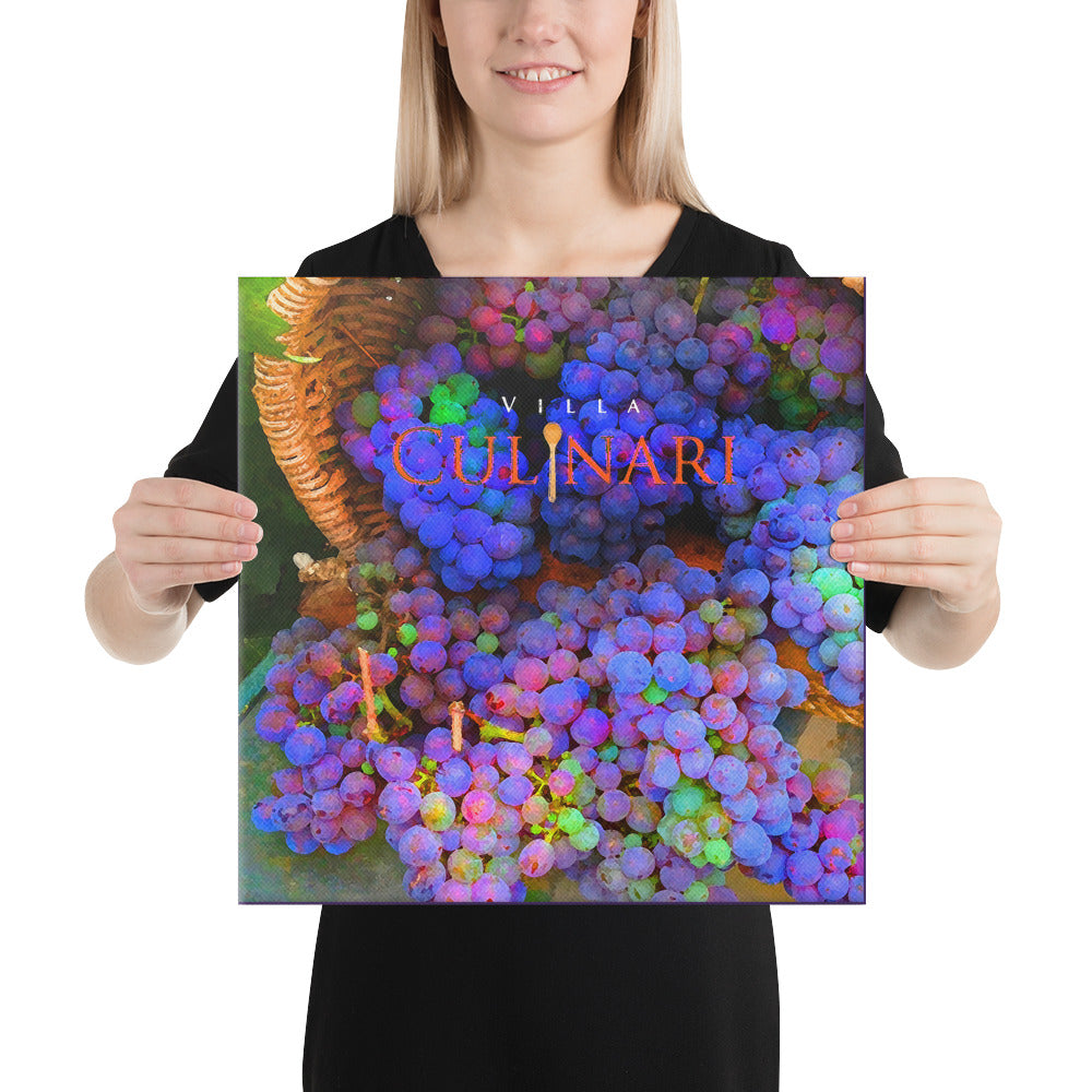 Harvest Grape Basket Wrapped Canvas Print