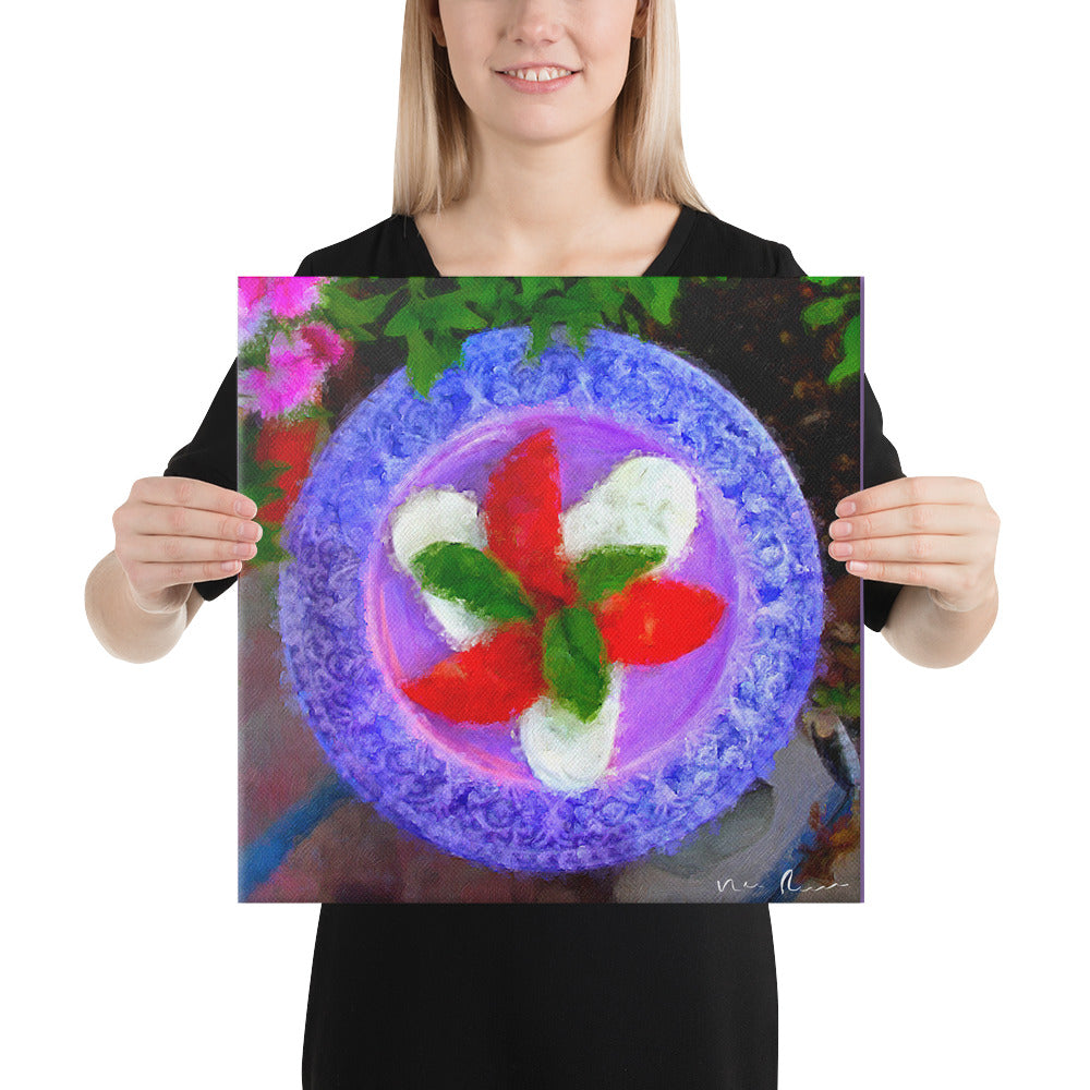 Mozzarella Tomato Salad Wrapped Canvas Print