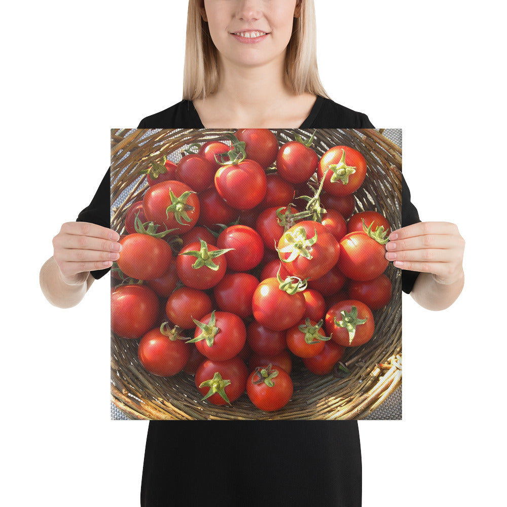 Cherry Tomato Basket Wrapped Canvas Print