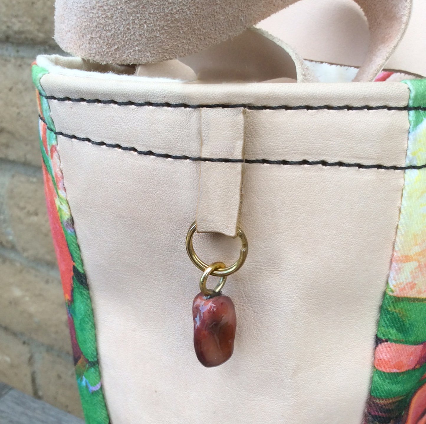 Canvas/Leather Villagio Bag — Rosebud and Arugula Flowers