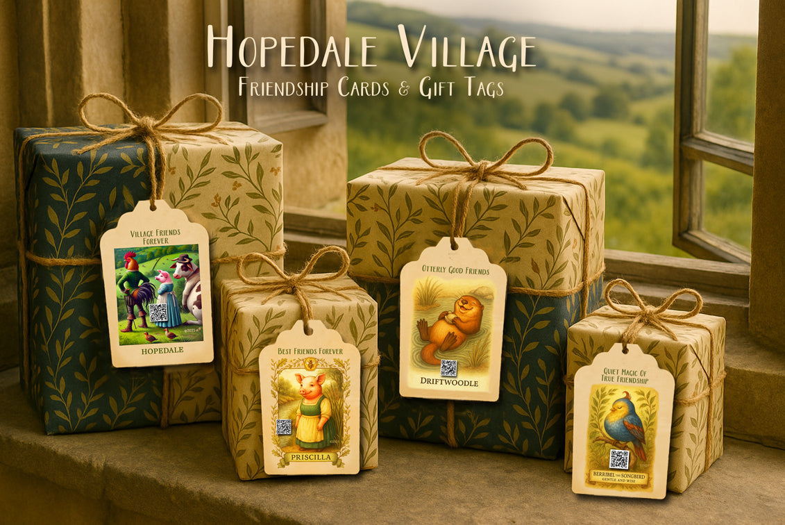 Hopedale Village Friendship Cards, Gift Tags, and Stickies