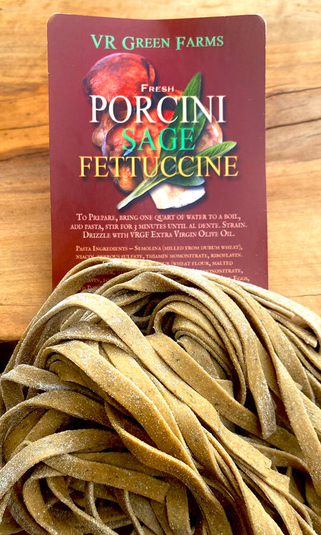 Fresh Porcini and Sage Fettuccini Pasta