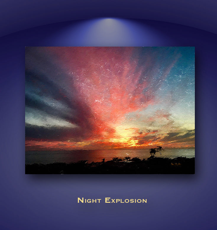 Night Explosion Wall Print 60x40