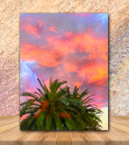 Palm Fire Wrapped Canvas Print