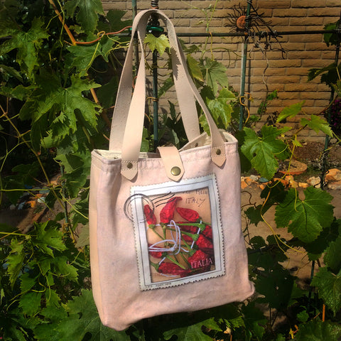 Canvas/Leather Villagio Bag — Italian Red Peppers