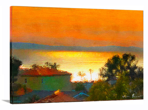 Port Tangerine Wrapped Canvas Print