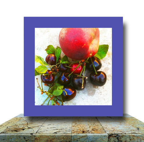 Cherries & Nectarine Wrapped Canvas Print