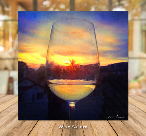 Wine Salute Wrapped Canvas Print 16x16