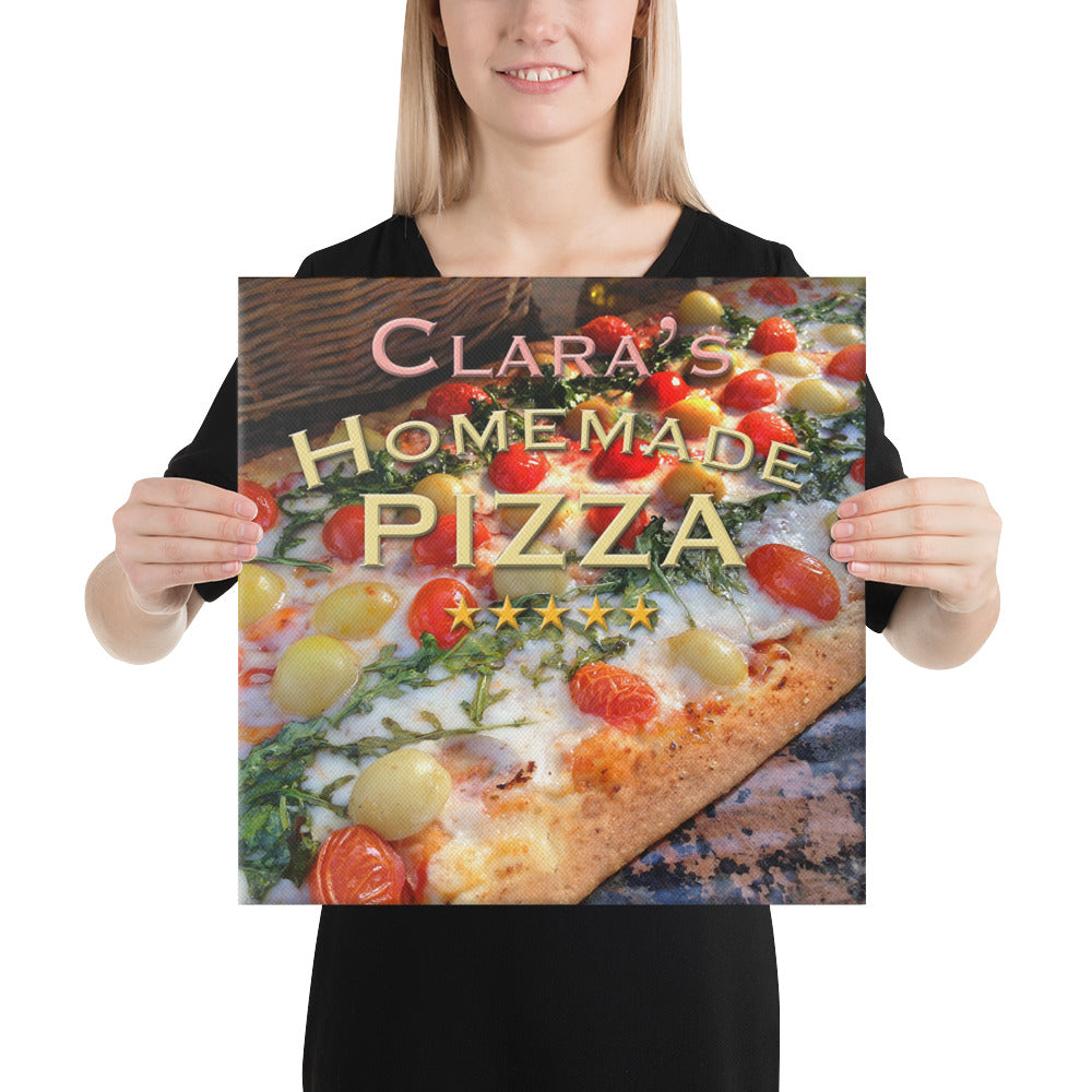 Custom Homemade Pizza Wrapped Canvas Print