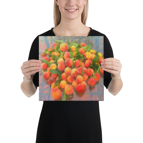 Summer Peaches Wrapped Canvas Print