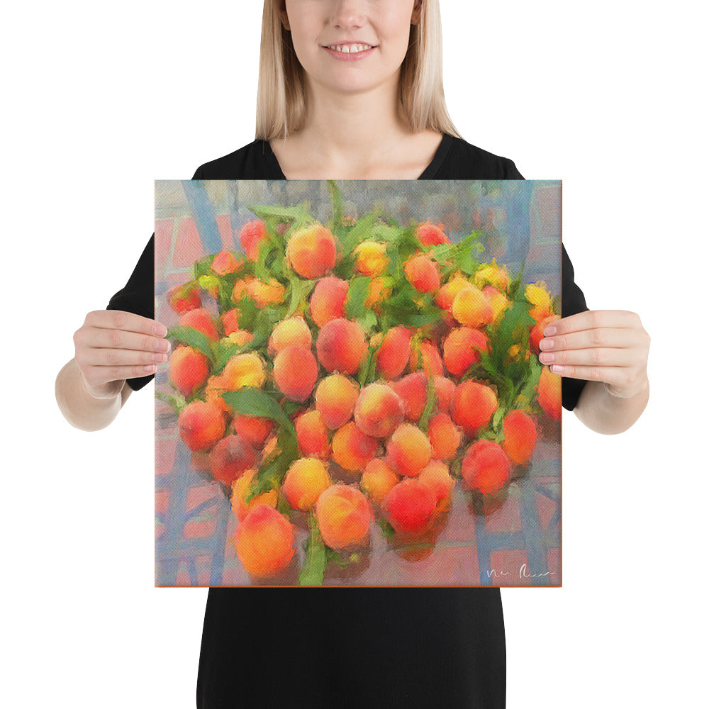 Summer Peaches Wrapped Canvas Print