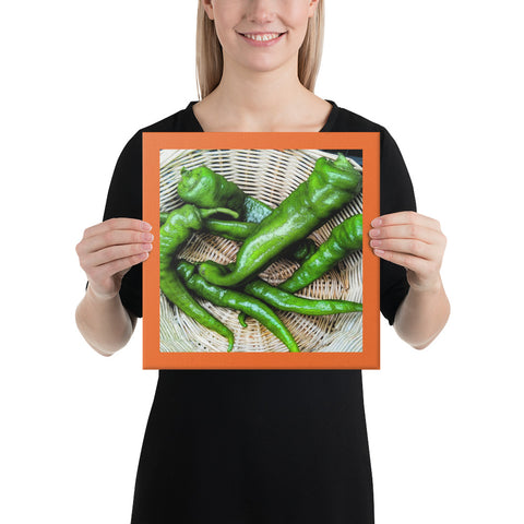 Italian Green Peppers Wrapped Canvas Print
