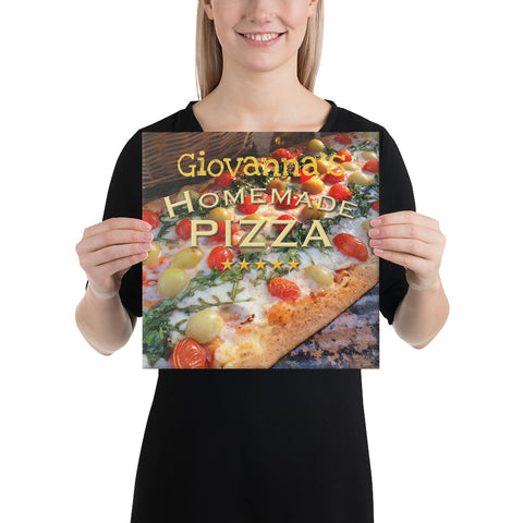 Custom Name Homemade Pizza Wrapped Canvas Print