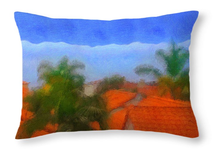 Rooftop Blues - Throw Pillow