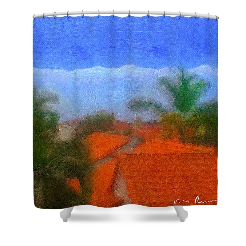 Rooftop Blues - Shower Curtain