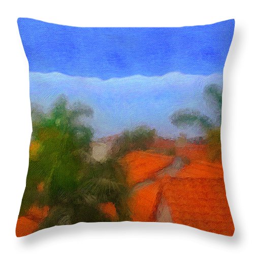 Rooftop Blues - Throw Pillow