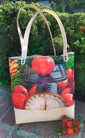 Mercato Canvas/Leather Bag — Tomato Scale