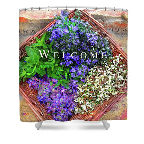 Welcome Basket - Shower Curtain